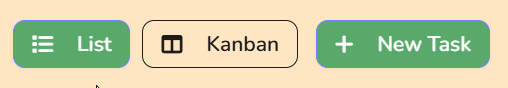 Page header quick action buttons such as New Task or Create Invoice